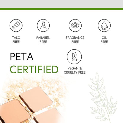 Honeybee Gardens Pressed Mineral Powder Foundation Refill, Sundance, Deep Tan/Mocha, Adjustable Coverage, Natural Finish, With Botanical Extracts And Vitamin E, 7.5g