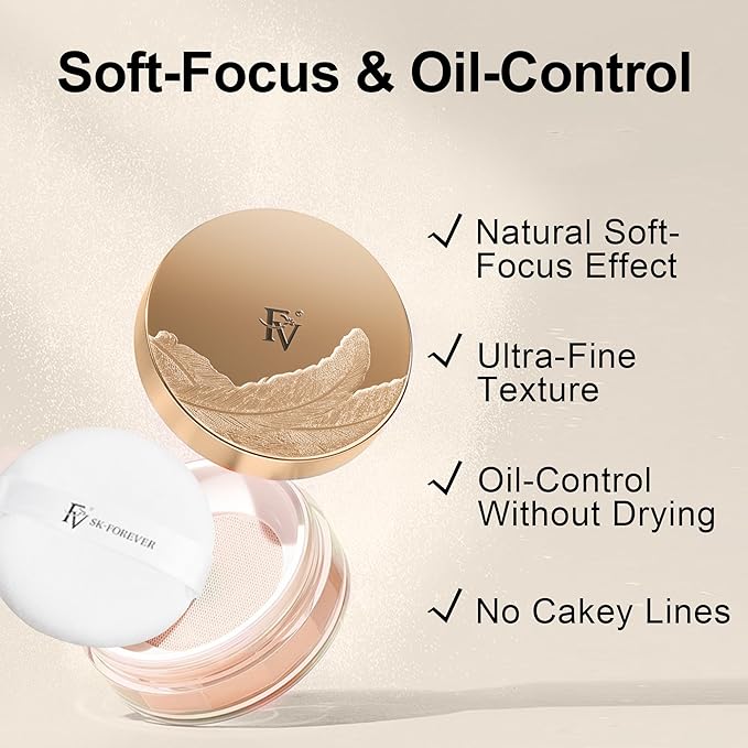 FV Matte Translucent Powder, Lightweight, Oil-Control & Long Lasting Blurring Powder, Talc-Free Face Powder for All Skin Types, Cruelty-Free & Vegan, 04 Nature