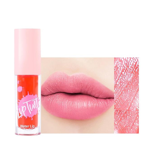 Lip & Cheek Stain, 2 In 1 Blusher & Lip Water Tint Makeup, Matte Velvet Watery Tint Lip Gloss, Waterproof Long Lasting Lip Stains, Vivid Color Lip Stain Moisturizing Lightweight Lip Glaze for Women Pink Makeup (#01)