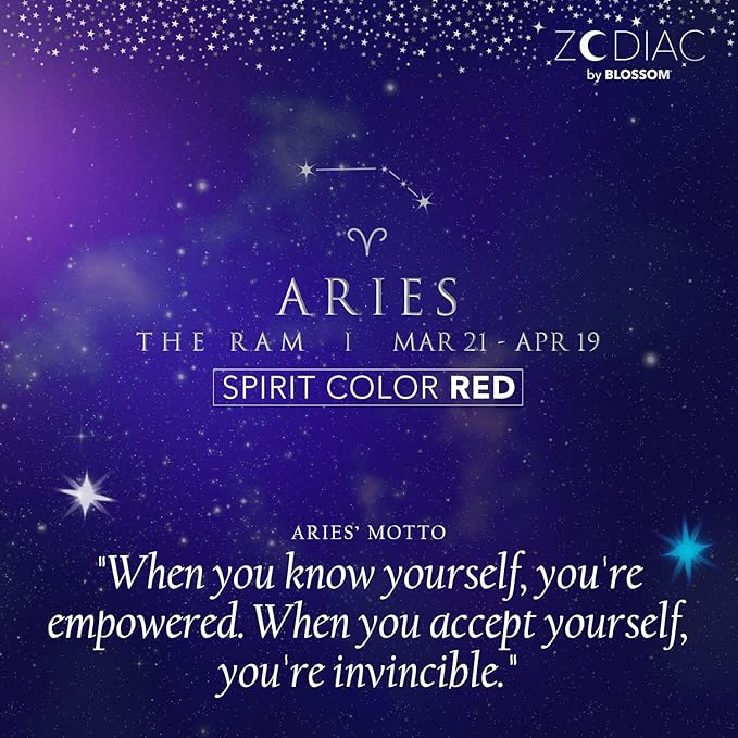 Blossom Lip Gloss Zodiac Sign Vanilla Scented Roll-On Lip Gloss, Moisturizing + Hydrating with Zodiac Crystals, Made in USA, 0.20oz, Aries