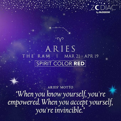 Blossom Lip Gloss Zodiac Sign Vanilla Scented Roll-On Lip Gloss, Moisturizing + Hydrating with Zodiac Crystals, Made in USA, 0.20oz, Aries