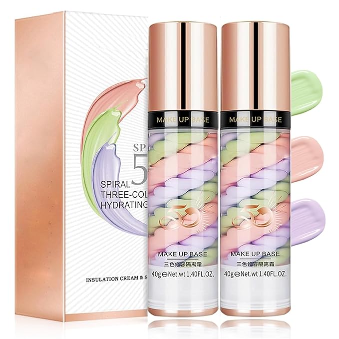 Skynest 2pcs Pore Primer, Color Correcting Facial Serum, Face Makeup Primer Base,Isolation Cream,Invisible Pore,Oil Control, Brightening Moisturizing Essence Concealer Foundation