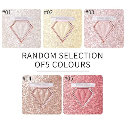 AKARY Face Glitter Blush Pink Shimmer Highlighter Blusher Powder Makeup Cosmetics Facial Contour Corrector Shine Rouge (#01 Pearl White)