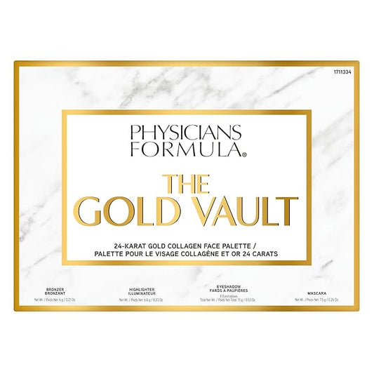 Physicians Formula 24-Karat Gold Shimmer Makeup Set, Face Palette, The Gold Vault, Mascara, Eyeshadow, Christmas Gift