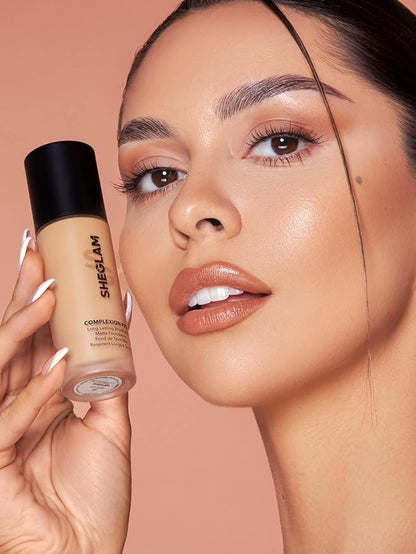 SHEGLAM Full Coverage Foundation Makeup Long Lasting Waterproof Matte Dewy Liquid Foundation - Butterscotch