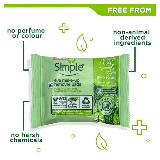 Simple Eye Makeup Remover Pads Makeup Remover 30 count