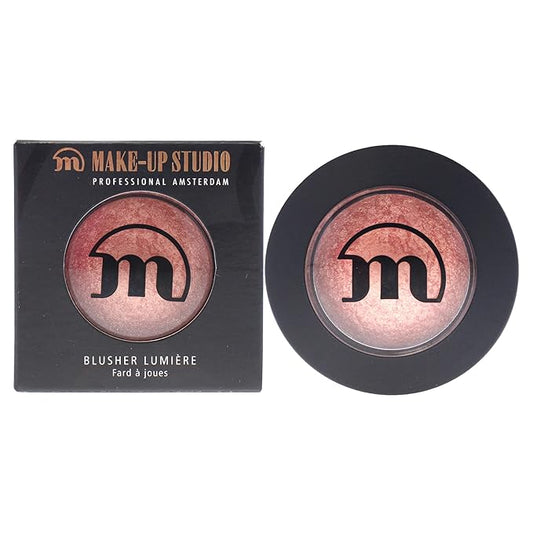 Amsterdam Professional Make-Up Face Powder Blusher Lumiere-Subtle Shine-Hard-Baked Powder With Micro Gloss Particles-Healthy Glow-Get Shiny, Rosy Cheeks-Elegant Beige-0.06 Oz PH0612/EB