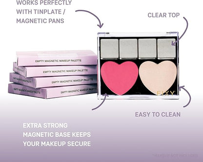 FIXY Extra Small Magnetic Makeup Organizer with Clear Top – Depot, Organize & Declutter Your Makeup – Travel-Friendly Empty Palette for Eyeshadow, Blush & More, Customizable & Portable - 4.8"x4.0"