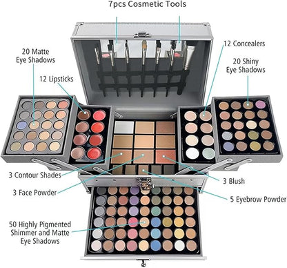 132 Color All In One Makeup For Women Full Kit,Professional Makeup Kit,Makeup Gift Set for Women,Beginner&Teens,Makeup set Include eyeshadow/lipstick/concealer/Lip Gloss/Eyeliner/Mascara (A1-01)