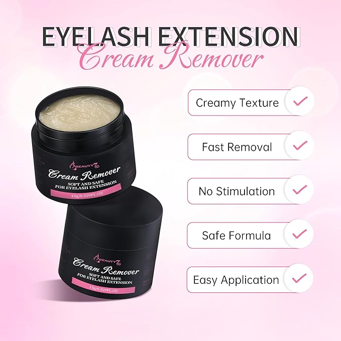 Beauty7 Eyelash Extensions Remover Cream 15g Safe Adhesive Bonder Eyelashes Glue Remover Fast Dissolution Low Irritation Eyelash Extension Supplies