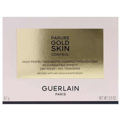Parure Gold Skin Control Matte Compact Foundation - 0N Very Light Skin with Neutral Beige Undertones by Guerlain for Women - 0.3 oz Foundation