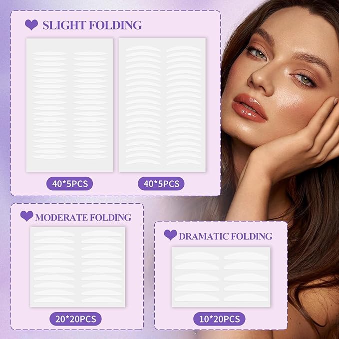 1000Pcs Eyelid Tape-Invisible Double Eyelid Stickers Tape Hooded Eye Lift, Natural Look, Waterproof Reusable Instant Lifting Eyelid Tape Easy to Apply for Monolids/Hooded Eyes by Wendy Lashes（1000Pcs）