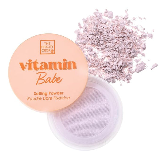 The Beauty Crop Vitamin Babe Setting Powder - Talc-Free Loose Powder for Flawless Finish - Lilac Shade - 0.35 oz