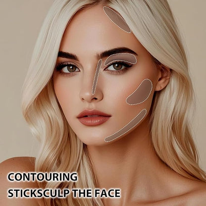 Liquid Bronzer Stick, Liquid Contour Stick for Sculpted Face Makeup, Cream Contour, Lightweight Blendable Matte Finish Makeup, Easy to Sculpt the Face, Non-greasy, Long Lasting 01#Natural Brown