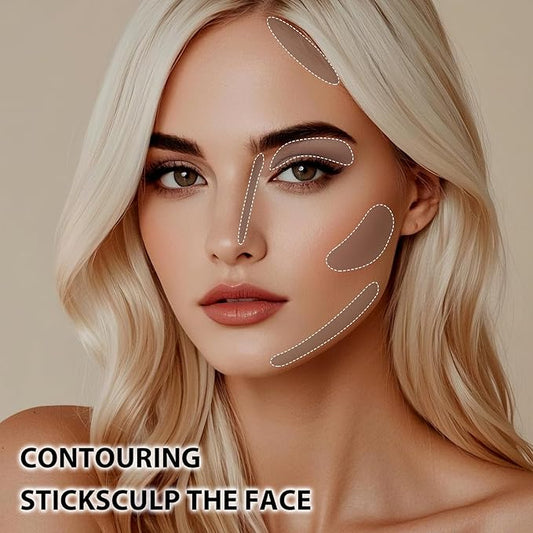 Liquid Bronzer Stick, Liquid Contour Stick for Sculpted Face Makeup, Cream Contour, Lightweight Blendable Matte Finish Makeup, Easy to Sculpt the Face, Non-greasy, Long Lasting 01#Natural Brown