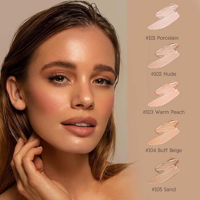 Matte Oil Control Concealer Foundation Flawless Soft Long Lasting Foundation Makeup,Waterproof Full Coverage Face Makeup Strong Concealer Foundation for Oily Acne Skin (#101 Porcelain)