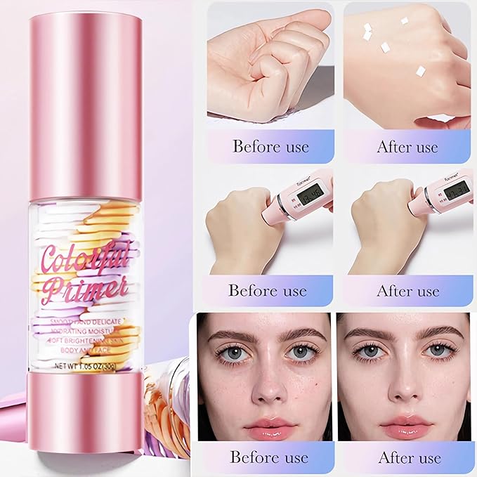 3 In 1 Hydrating Makeup Primer, Primer for Face Before Makeup, Transparent Makeup Base Face Moisturizing Isolation Cream for Oil Control & Smoothing Skin Tone, Radiance Skin