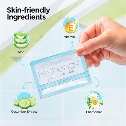 Luxurious Towelette Bundle for Hotels, Airbnbs, Clubs, Restaurants, Bars, and Weddings - Equate Fresh Scent Flushable Wet Wipes for Adults - 300-Pack, Blue