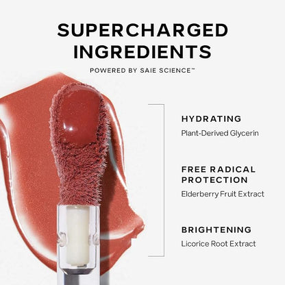Saie Dew Liquid Blush for Cheeks - Hydrating Cream Blush Stick with a Blendable + Buildable Formula - Skincare Infused Dewy Cheek Tint for a Natural Flush - Glowy Makeup Essential - Flirty (.40 oz)