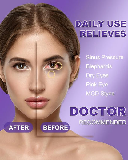 30 Packs Tea Tree Oil Hypoallergenic Eye Wipes for Itchy Eyes & 30 Packs Steam Eye Mask Lavender