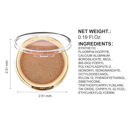 YOUNG VISION Baked Highlighter Powder Palette, Sheer Pearl Shimmer Shades for Face Highlighter Makeup, Highly Pigmented Iluminadores de Maquillaje, 0.19 Oz(Pack of 1)