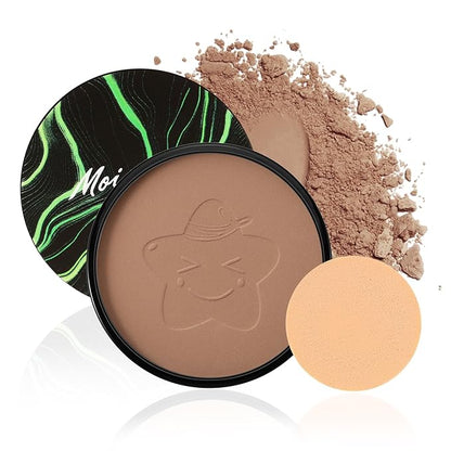 Oil Control Pressed Powder,Matte Setting Powder,Smooth Flawless Face Powder,Full Coverage,Waterproof Long Lasting,Lightweight Makeup Setting Foundation Compact Powder