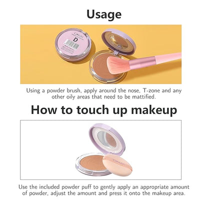 POWDER FOUNDATION soft-focus formula, fine pores, and long-las ting, makeup setting (D, ONE SIZE)