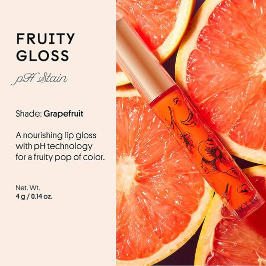 Winky Lux Fruity Gloss pH Lip Stain, Non Sticky Lip Gloss, Tinted Lip Oil, Lip Lacquer, Yummy Fruit Lipgloss, Jojoba Oil for Hydration & Shine, Grapefruit
