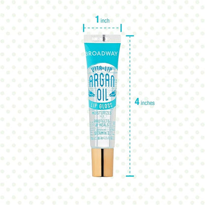 Ruby Kisses Broadway Vita-Lip Clear Lip Gloss (Argan Oil 6 Pack), Ultra-Hydrating & Soothing Formula with Multi-Vitamin Oils, High-Shine Non-Sticky Finish, Protecting Glossy Lip Balm With Vitamin E