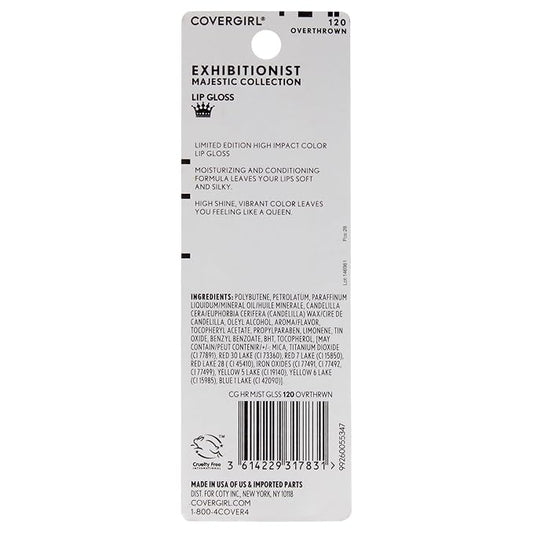 COVERGIRL Exhibitionist Majestic Collection Lip Gloss - 120 Overthrown for Women - 0.12 oz Lip Gloss