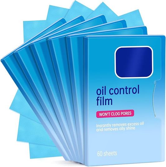 6 Packs Oil Blotting Papers for Face (360 Sheets) - Oil Absorbing Blotting Sheets for Oily Skin, Makeup-Friendly & Portable Oil Wipes
