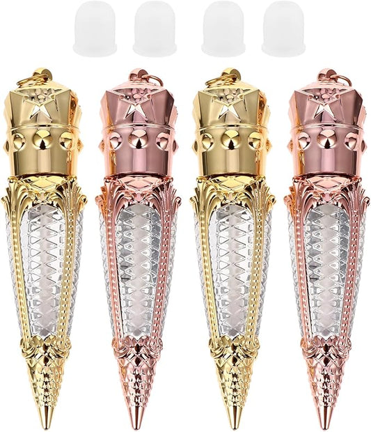 FRCOLOR 10pcs Empty Lip Gloss Tube DIY Lipstick Container Lip Gloss Container Rhinestone Lip Balm Bottle Plastic