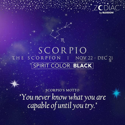 Blossom Lip Gloss Zodiac Sign Vanilla Scented Roll-On Lip Gloss, Moisturizing + Hydrating with Zodiac Crystals, Made in USA, 0.20oz, Scorpio