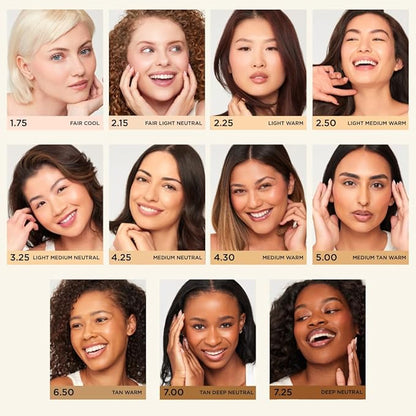 HALEYS Re-form Luminous Skin Foundation, VEGAN + CRUELTY-FREE, Blurs, Conceals, Blendable, Buildable Med-to-Full Coverage, Weightless, Oil-free, All-Day Wear, Hyaluronic Acid, All skin types (1.75)