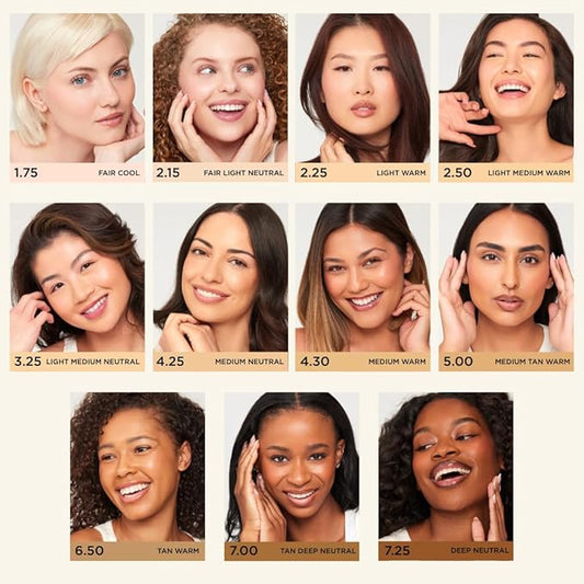 HALEYS Re-form Luminous Skin Foundation, VEGAN + CRUELTY-FREE, Blurs, Conceals, Blendable, Buildable Med-to-Full Coverage, Weightless, Oil-free, All-Day Wear, Hyaluronic Acid, All skin types (3.25)