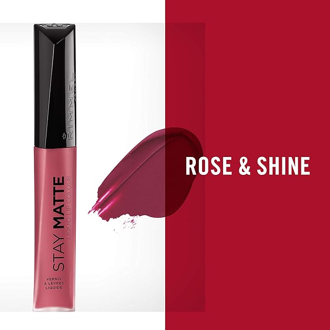 Rimmel Stay Matte Liquid Lip Color, Rose & Shine, 2 Count