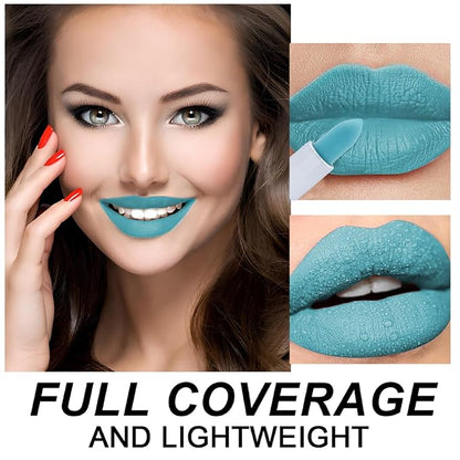 Matte Bullet Long Wear Lipstick - Vegan and Cruelty-Free - Smudge and Waterproof Matte Lipstick with Moisturizing Formula - All Day Comfort - (Aqua Bloom #21)