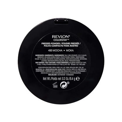 Revlon ColorStay Pressed Powder Face Makeup, Longwearing, Fragrance-Free, Noncomedogenic, 450 Mocha, 0.3 Oz