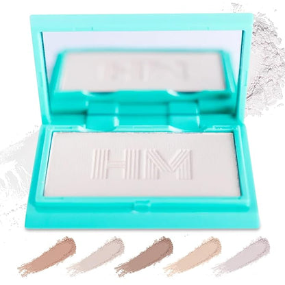 Haute Minute Translucent Smooth Setting Vegan Pressed Powder Makeup and Blurring Face Powder Foundation Full Coverage — Perfect for Travel Size Make Up, Talc-Free, For Oily & Dry Skin with Mirror