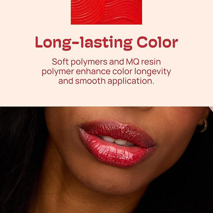 MIXIK Juicy Lip Tint, Hydrating Water-Based Lip Stain and Gloss that feels light and fresh for Dewy and Radiant lips, Formulated with Blue Agave Extract for long lasting Moisturizing (Vivid Coral)