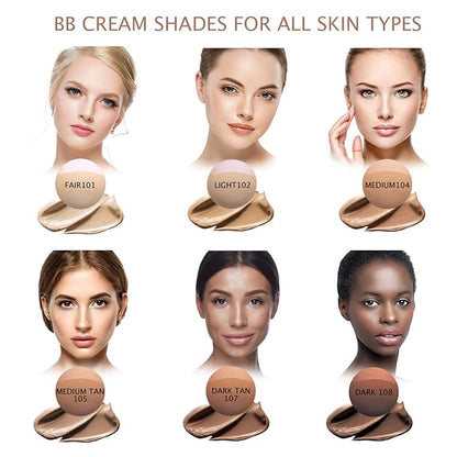 Bellaterra Cosmetics BB Cream - Tinted Moisturizer, Mineral Foundation Makeup, Dark 107 | Skin Perfector, 1.69 oz