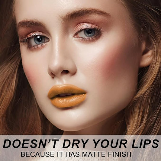 Matte Bullet Long Wear Lipstick - Vegan and Cruelty-Free - Smudge and Waterproof Matte Lipstick with Moisturizing Formula - All Day Comfort - Sunset Glow #28