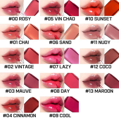 BBIA Glow Lip Tint - Lip Plumping, Volume up Glossy Lip Stain, Naturally Moisturizing, Lightweight, Long-Lasting, Vivid Color, Comfortable Glowy Texture, Non-Sticky, Non-Dry, 3.2g (#05 VIN CHAUD)