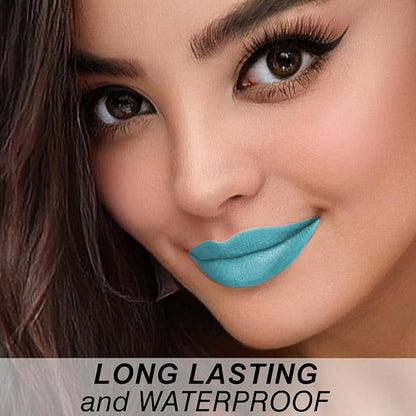 Matte Bullet Long Wear Lipstick - Vegan and Cruelty-Free - Smudge and Waterproof Matte Lipstick with Moisturizing Formula - All Day Comfort - (Aqua Bloom #21)