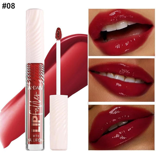 Lip GlossTinted Glitter Lipgloss Lip Oil Teens Moisturizing Lipstick Lip Balm High Shine And Vegan Plumping Lip Gloss For Women Girls Long-Lasting Dry Lip Care lip pumper gloss 08Jelly Red