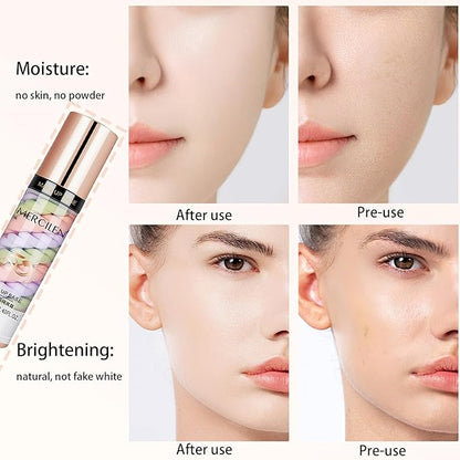 Primer Face Makeup Base, Color Corrector 3 In 1 Isolation Cream, Makeup Primer Skin Tone Correcting, Face Primer for Makeup Brightening Primer, Oil Control Hide Wrinkles and Fine Lines