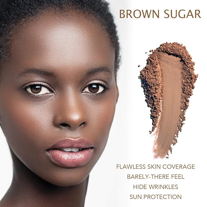 Bellaterra Cosmetics Mineral Powder Foundation | Long-Lasting All-Day Wear | Buildable Sheer to Full Coverage – Matte | Sensitive Skin Approved | Natural SPF 15 (Brown Sugar) 9 grams