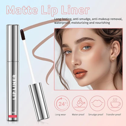 Peel off Lip Liner Stain, Lip Gloss Lip Tint Set, Peel Off Nude Lipliner Makeup Velvet Matte Tattoo Peel Off Lip Liner Set Long-Lasting Waterproof Transfer-proof Brightening, 4Pcs