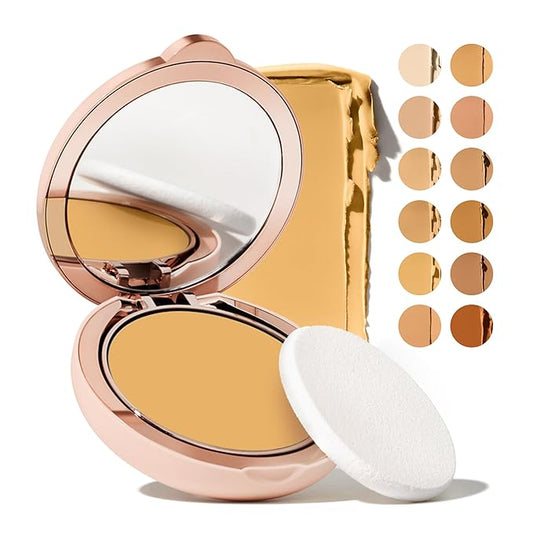 Toty by Sofia Vergara - Ilumina CC Creamy Compact SPF 50+ Rosita Bag Vegan Soft Leather Makeup Bag + Ilumina Brush - CC cream foundation with spf 50 - MAKEUP - 2W Bundle