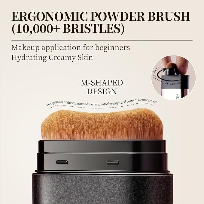 zeesea Multi-Use Makeup Stick - Essence, Concealer, Face Creams, Long-lasting Smooth Skin Coverage, Brighten Skin Color, 0.45oz (12.8g) with Foundation Brushes